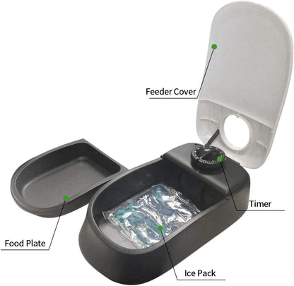 Automatic Pet Feeder for Dogs and Cats, 1.5 Cup Food Dispenser Feeder with 48-Hour Timer - Single